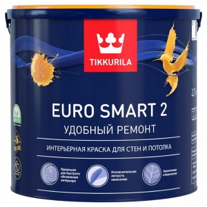 Глубокоматовая водно-дисперсионная краска для стен и потолка Евро смарт 2 VVA
