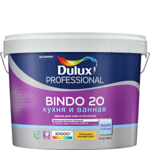 Краска Dulux Bindo 20 для влажных помещений — полуматовая и устойчивая к пару