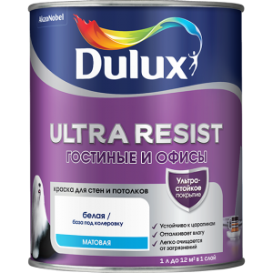 Матовая краска Dulux Ultra Resist — прочное покрытие для гостиных и офисов