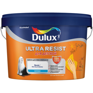 Краска Dulux Ultra Resist для детской — с ионами серебра и защитой от пятен